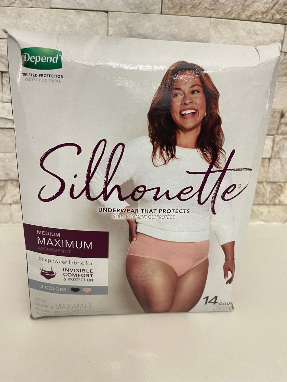 NIB $25 Depend Silhouette Underwear w Shapewear Fabric 14 count Size M